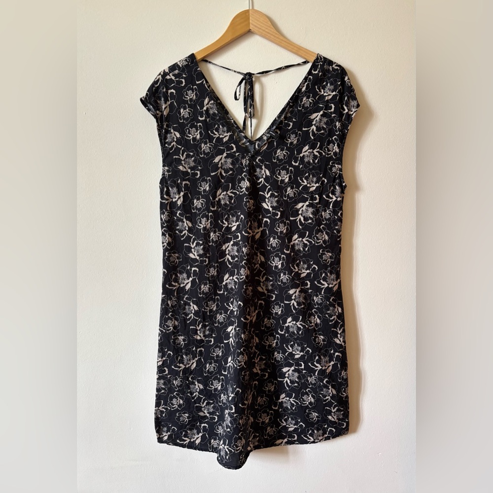 Vero Moda Black and White Floral Cotton Dress M
